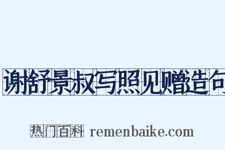 谢舒景叔写照见赠造句是什么意思的图片